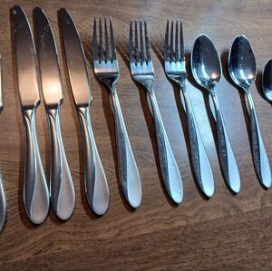 Mikasa Silver Flatware with Polished Finish and Engraved Design